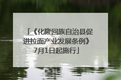 《化隆回族自治县促进拉面产业发展条例》7月1日起施行