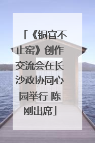 《铜官不止窑》创作交流会在长沙政协同心园举行 陈刚出席