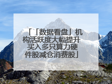 「数据看盘」机构活跃度大幅提升 买入多只算力硬件股减仓消费股
