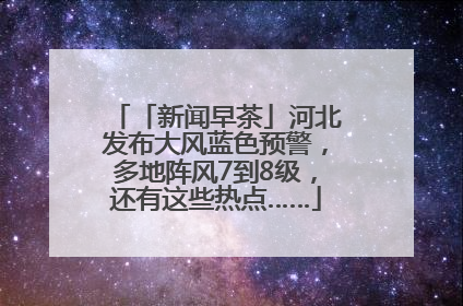 「新闻早茶」河北发布大风蓝色预警，多地阵风7到8级，还有这些热点……