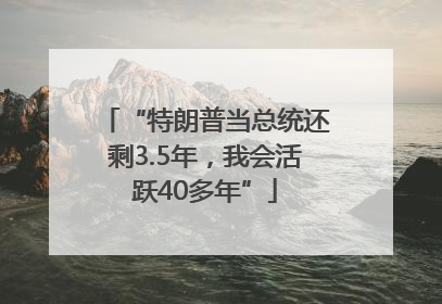 “特朗普当总统还剩3.5年，我会活跃40多年”