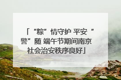 “粽”情守护 平安“警”随 端午节期间南京社会治安秩序良好