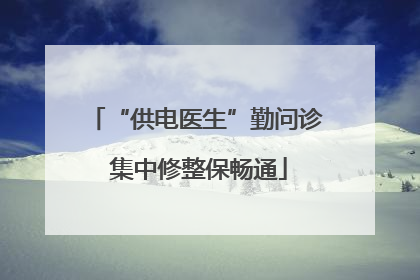 “供电医生”勤问诊 集中修整保畅通