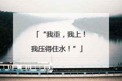 “我重，我上！我压得住水！”
