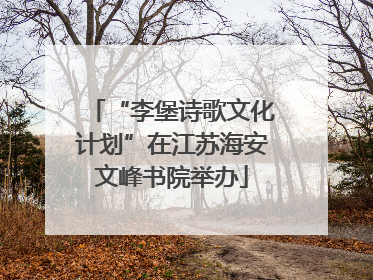“李堡诗歌文化计划”在江苏海安文峰书院举办
