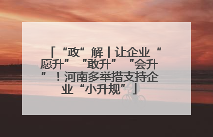 “政”解丨让企业“愿升”“敢升”“会升”！河南多举措支持企业“小升规”