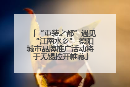 “重装之都”遇见“江南水乡” 德阳城市品牌推广活动将于无锡拉开帷幕