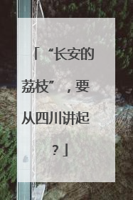 “长安的荔枝”，要从四川讲起？