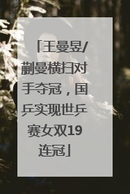 王曼昱/蒯曼横扫对手夺冠，国乒实现世乒赛女双19连冠