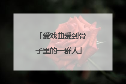 爱戏曲爱到骨子里的一群人