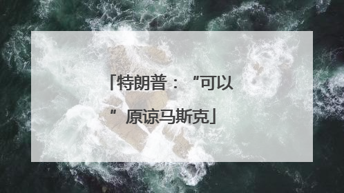 特朗普：“可以”原谅马斯克