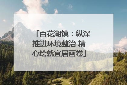 百花湖镇：纵深推进环境整治 精心绘就宜居画卷