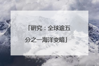 研究：全球逾五分之一海洋变暗
