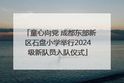 童心向党 成都东部新区石盘小学举行2024级新队员入队仪式