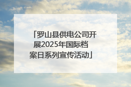 罗山县供电公司开展2025年国际档案日系列宣传活动