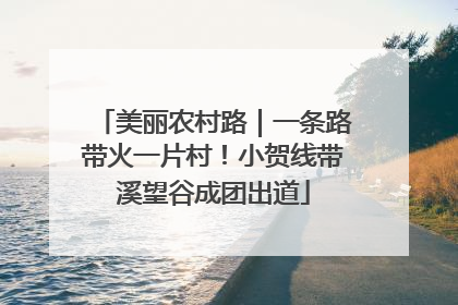 美丽农村路｜一条路带火一片村！小贺线带溪望谷成团出道