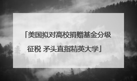 美国拟对高校捐赠基金分级征税 矛头直指精英大学