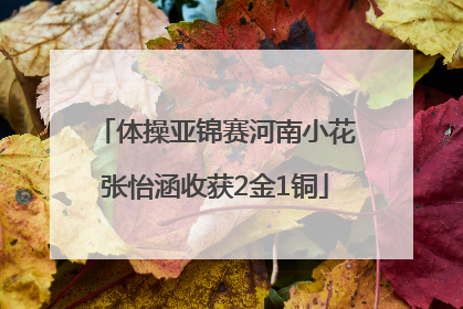 体操亚锦赛河南小花张怡涵收获2金1铜