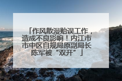 作风散漫贻误工作，造成不良影响！内江市市中区自规局原副局长陈军被“双开”