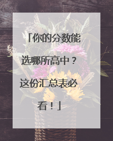 你的分数能选哪所高中？这份汇总表必看！