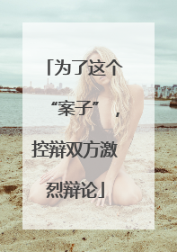 为了这个“案子”，控辩双方激烈辩论