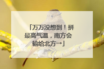 万万没想到！拼最高气温，南方会输给北方→