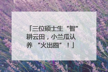 三位硕士生“智” 耕云田，小兰瓜认养 “火出圈”！