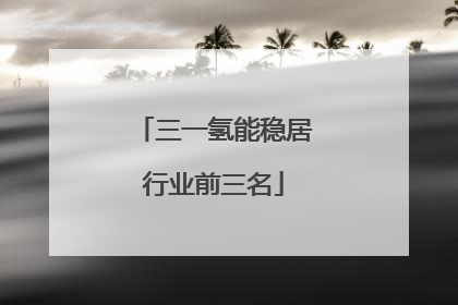 三一氢能稳居行业前三名