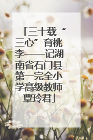 三十载“三心”育桃李——记湖南省石门县第一完全小学高级教师覃玲君