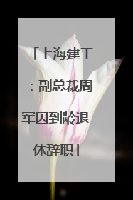 上海建工：副总裁周军因到龄退休辞职