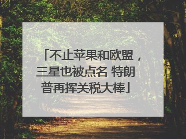 不止苹果和欧盟，三星也被点名 特朗普再挥关税大棒