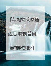 与冯德莱恩通话后 特朗普同意推迟加税