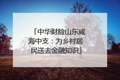 中华财险山东威海中支：为乡村居民送去金融知识