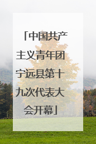 中国共产主义青年团宁远县第十九次代表大会开幕