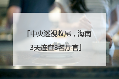 中央巡视收尾，海南3天连查3名厅官