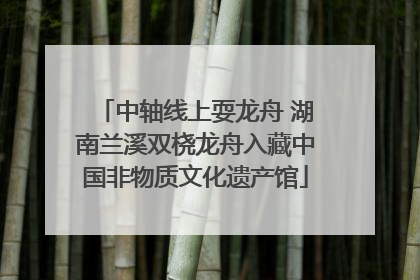 中轴线上耍龙舟 湖南兰溪双桡龙舟入藏中国非物质文化遗产馆