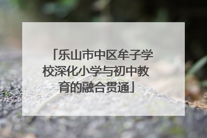 乐山市中区牟子学校深化小学与初中教育的融合贯通