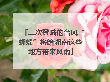 二次登陆的台风“蝴蝶”将给湖南这些地方带来风雨