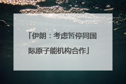 伊朗：考虑暂停同国际原子能机构合作