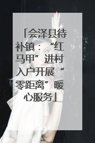 会泽县待补镇：“红马甲”进村入户开展“零距离”暖心服务