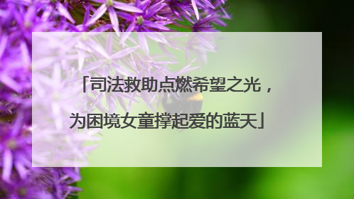 司法救助点燃希望之光，为困境女童撑起爱的蓝天