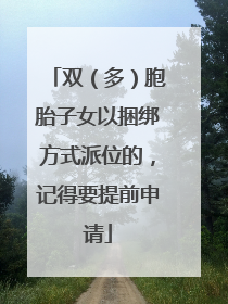 双（多）胞胎子女以捆绑方式派位的，记得要提前申请
