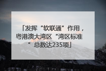 发挥“软联通”作用，粤港澳大湾区“湾区标准”总数达235项