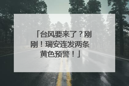 台风要来了？刚刚！瑞安连发两条黄色预警！