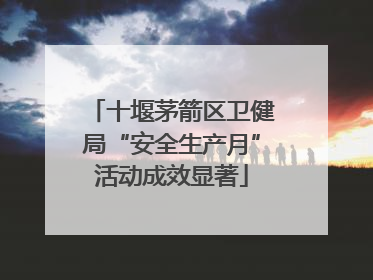十堰茅箭区卫健局“安全生产月”活动成效显著