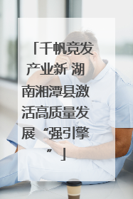 千帆竞发产业新 湖南湘潭县激活高质量发展“强引擎”