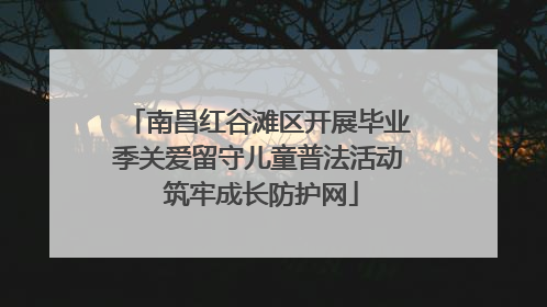 南昌红谷滩区开展毕业季关爱留守儿童普法活动 筑牢成长防护网