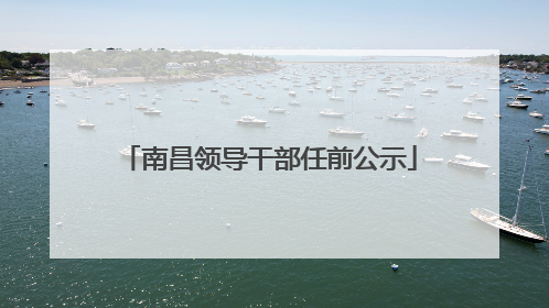 南昌领导干部任前公示