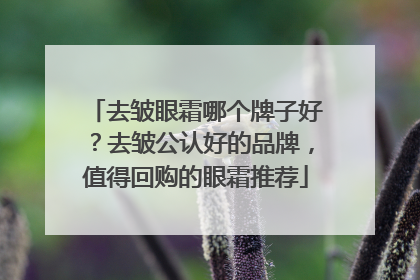 去皱眼霜哪个牌子好？去皱公认好的品牌，值得回购的眼霜推荐