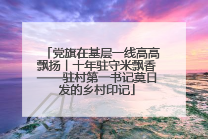 党旗在基层一线高高飘扬丨十年驻守米飘香——驻村第一书记莫日发的乡村印记